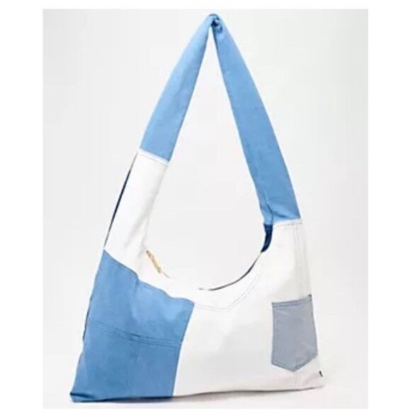 Attitudes by Renee Denim Patchwork Shoulder Bag Denim Combo - Picture 1 of 7